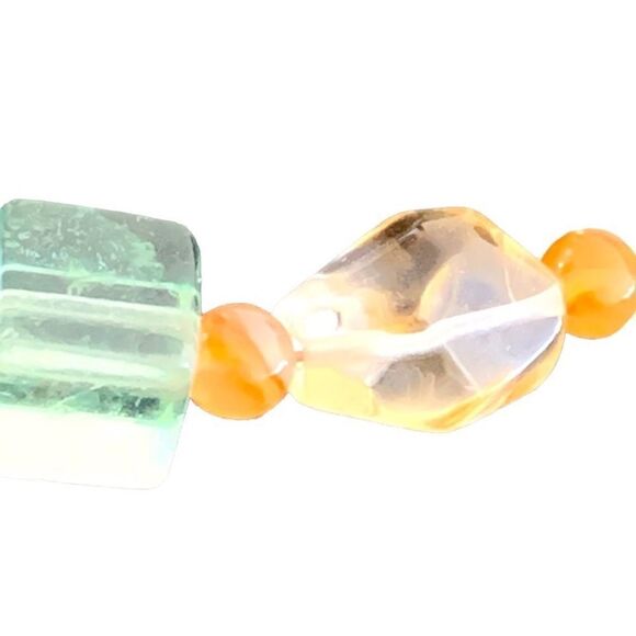 Vintage sterling silver agate Quartz semi precious stone bracelet 7.5” long - Picture 8 of 12